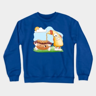 Funny Hotdog And Mustard Crewneck Sweatshirt